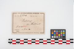 Etikett zu Eisenlappenbeil (NHMW-PRAE-025548)